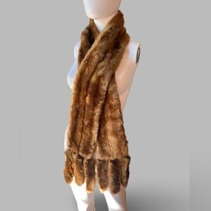 Vintage faux mink fur scarf wrap by Maison de la Fausse Fourrure for Nordstrom
